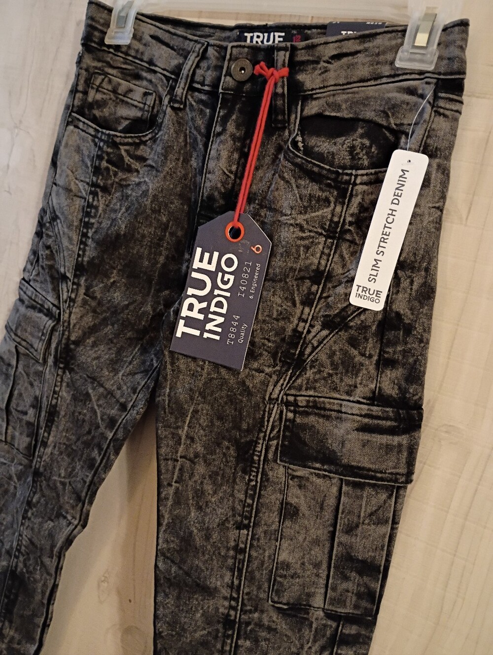 True Indigo Boys Slim Stretch Denim Grey Jeans Size 12